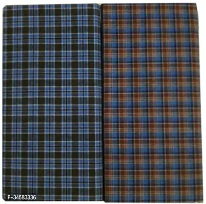 Elite Multicoloured Polycotton Checked Lungis For Men Pack Of 2-thumb0