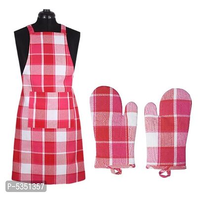 Apron with oven glove