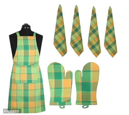 Apron with oven glove