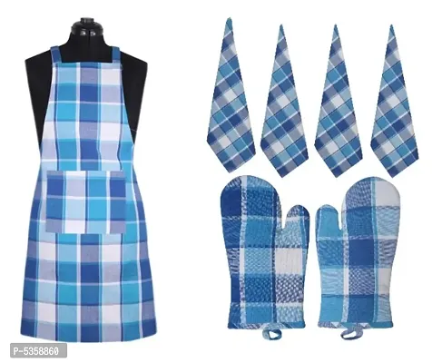 Apron with oven glove