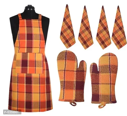 Apron with oven glove