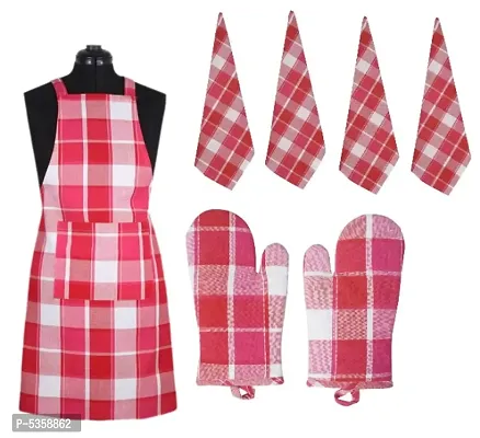 Apron with oven glove