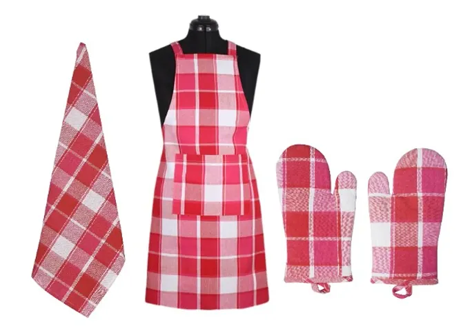 Cotton Apron with Oven Glove
