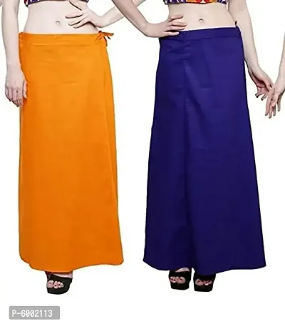 Multicoloured Cotton Solid Petticoats For Women