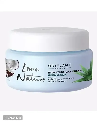 Oriflame Love Nature Hydrating Face Cream - 50g (Aloe Vera  Coconut For NORMAL SKIN)-thumb0