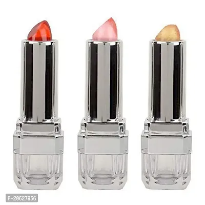 Yashvi Collection Steel Paris Colour Changing Gel Lipstick, Shimmery Finish, 3.6 g (Pack of 3) - Multicolor