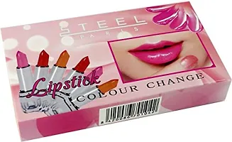 Yashvi Collection Steel Paris Colour Changing Gel Lipstick, Shimmery Finish, 3.6 g (Pack of 3) - Multicolor-thumb4