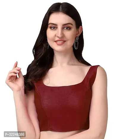 Reliable Maroon Chiffon Solid Stitched Blouse For Women-thumb0