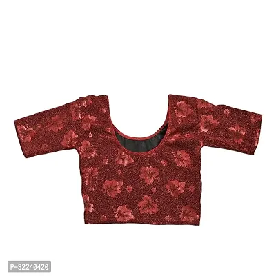 Reliable Maroon Chiffon Printed Stitched Blouse For Women-thumb0