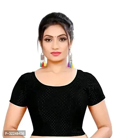 Reliable Black Chiffon Solid Stitched Blouse For Women-thumb0