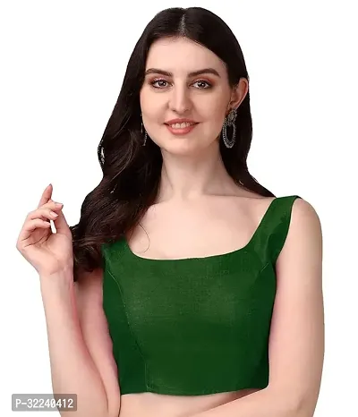 Reliable Green Chiffon Solid Stitched Blouse For Women-thumb0