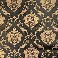 JAAMSO ROYALS Polyvinyl Chloride Damask Peel and Stick Self Adhesive Ocean Wallpaper (1000 cm X 45 cm , Golden and Black )-thumb2