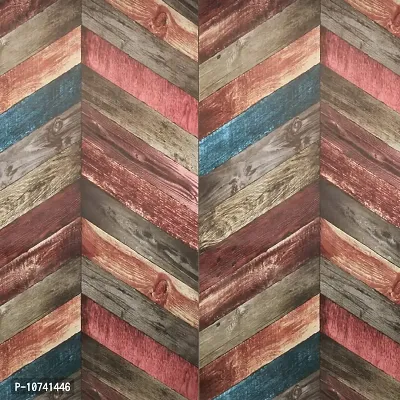 JAAMSO ROYALS Vinyl Peel and Stick Vintage Wood Wallpaper, 200 cm x 45 cm Multicolor