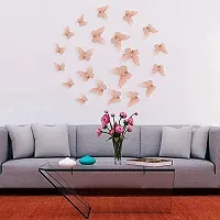 JAAMSO ROYALS Rose 3D Butterefly Self Adhesive Living Room Bedroom Kitchen Office D?cor Wall Sticker (Set of 12)-thumb3