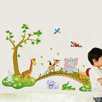 JAAMSO ROYALS PVC Vinyl Multi Colour Self Adhesive Animal Design Kids Room Decor Wall Sticker (60 cm X 90 cm)-thumb3