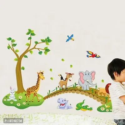 JAAMSO ROYALS PVC Vinyl Multi Colour Self Adhesive Animal Design Kids Room Decor Wall Sticker (60 cm X 90 cm)-thumb4
