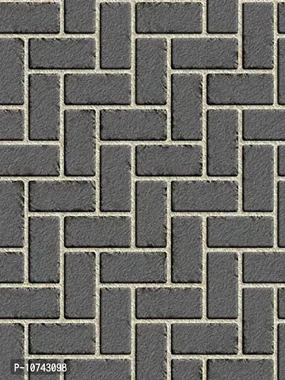 JAAMSO ROYALS Vintage Gray Brick Self Adhesive, Peel and Stick Wallpaper for Wall d?cor and Home d?cor (18"" x 236"" = 30 cm sq.ft)-thumb0