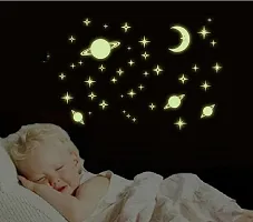 Indian Royals Outer Space Moon Start Planet Kids Night Wall Sticker for Wall Decor for Kids Room-thumb2