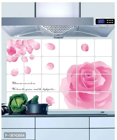 Rose Kitchen Wall Stickers self-Adhesive Resistant Removable Heat Oil Proof Kitchen Sticker(60 cm X 90 cm) by: Jaamso Royals