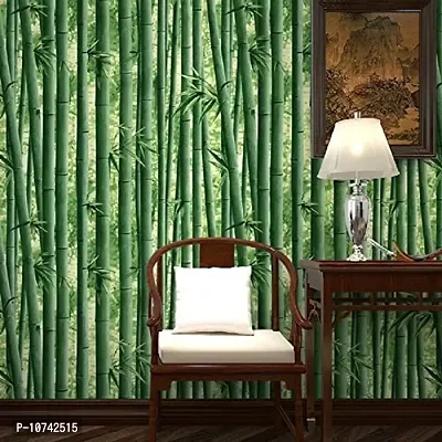 HEUREKA Green Bamboo treeWallpaper Self Adhesive, Peel and Stick, Removable, Decorative Wall Covering for Home Decoration - 1000 x 45 cm