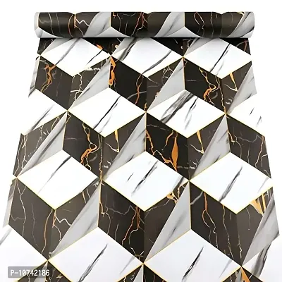 HEUREKA 3D Black and White marbleWallpaper Self Adhesive, Peel and Stick, Removable, Decorative Wall Covering for Home Decoration - 1000 x 45 cm