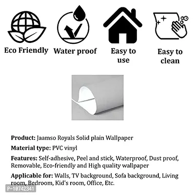 Jaamso Royals Light Gray Plain matt Wallpaper - Self Adhesive, Water Proof, Peel and Stick Sticker (60 CMx 100 cm, Light Gray)-thumb5