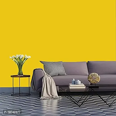 Jaamso Royals Yellow Plain matt Wallpaper - Self Adhesive, Water Proof, Peel and Stick Sticker (60 cm x 500CM, Yellow)-thumb0