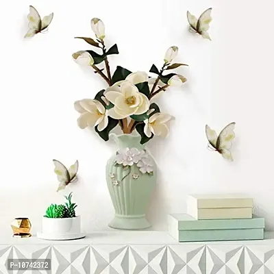 Jaamso Royals Green Vase Wall Sticker Bedroom, Kitchen, Living Room Waterproof Wallsticker(45 cm X 60 cm)
