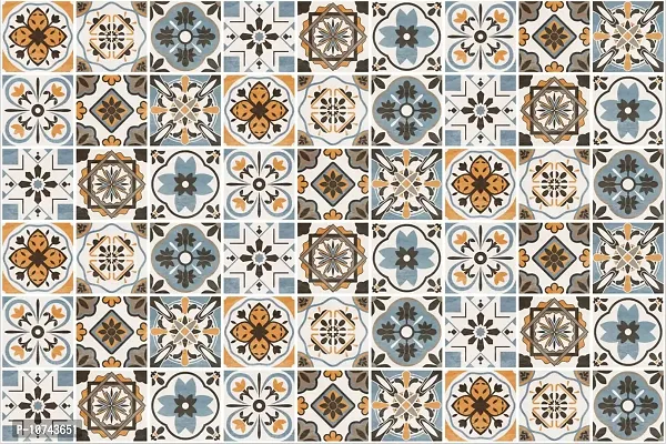 JAAMSO ROYALS Multicolour Tiles DesignVinyl Oil Proof Rust Proof Kitchen Wallpaper (500 cm X 60 cm )-thumb3