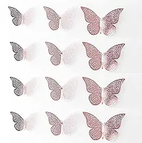 JAAMSO ROYALS Rose 3D Butterefly Self Adhesive Living Room Bedroom Kitchen Office D?cor Wall Sticker (Set of 12)-thumb4