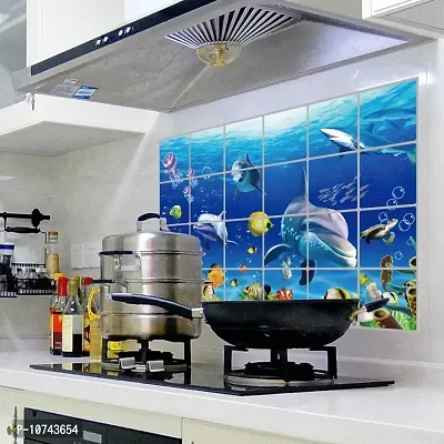 Vinyl Dolphin Wall Stickers for Kitchen - Multicolour (60 x 90 cm) by: Jaamso Royals-thumb4
