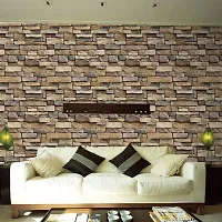 JAAMSO ROYALS Bricks Design PVC Vinyl Self Adhesive Living Room Bedroom Offices Home Decor Wall Sticker (45x200 cm)-thumb1