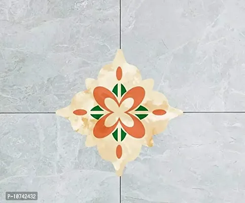 Jaamso Royals Orenge Mosaic Tiles Sticker Floor Sticker, Kitchen Bathroom Self-Adhesive PVC Waterproof Wall Sticker(30 cm X 45 cm)