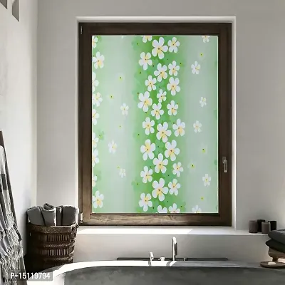 Jaamso Royals White Flower and Leaves Design Privacy Window Film Window Frosting Film Window Sticker New Pattern Window Frosted Vinyl Sheets? (17.5 x 78.7 Inch)