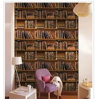 JAAMSO ROYALS Vintage Bookshelf Self-Adhesive Water Proof Wall Paper Sticker for Decor (1000CM X 45CM)-thumb4