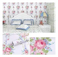 Jaamso Royals While Floral Peel and Stick Self Adhesive Wallpaper ,Wall Sticker (200 cm *45 cm)-thumb2