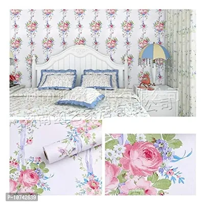 Jaamso Royals While Floral Peel and Stick Self Adhesive Wallpaper ,Wall Sticker (200 cm *45 cm)-thumb3