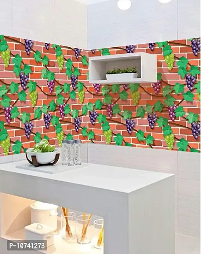 Jaamso Royals Brick ,Grapes with Green Leaf- Stone Peel and Stick Wallpaper - Self Adhesive Wallpaper - Easily Removable Wallpaper - Use as Wall Paper, Contact Paper, or Shelf Paper-thumb3