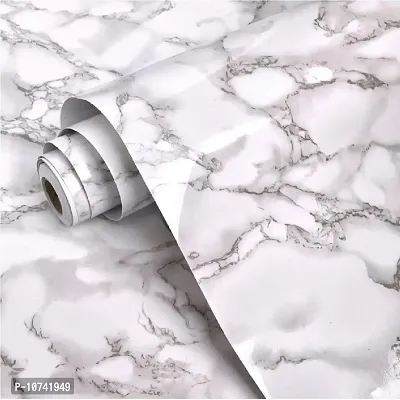 MyWallpaper White Marble Stone Marble Peel and Stick, Self Adhesive Wallpaper, Wall Sticker (Wall Covering : 65 Sq ft)