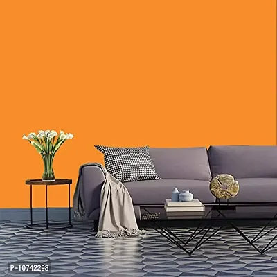 Jaamso Royals Orange Plain matt Wallpaper - Self Adhesive, Water Proof, Peel and Stick Sticker (60 CMx 200 cm, Orange)-thumb0