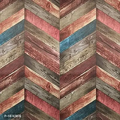 JAAMSO ROYALS Vintage Multicolor Wood Self Adhesive, Peel and Stick Wallpaper for Wall d?cor and Home d?cor (18"" x 236"" = 30 cm sq.ft)
