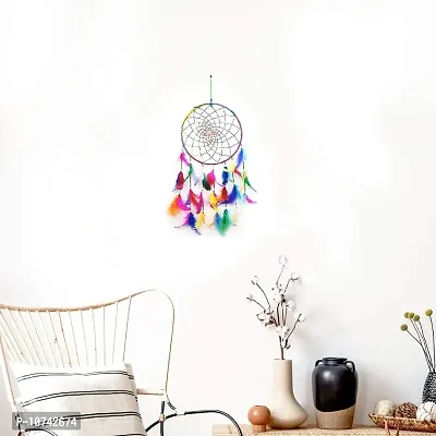 JAAMSO ROYALS Dream Catcher Wall Hanging Handmade Beaded Circular Net for Home Decoration (2, Small Size - Multicolour)
