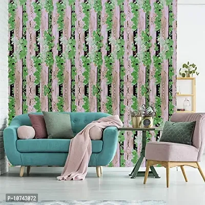 JAAMSO ROYALS Vintage Brown Wood and Green Leaves Self Adhesive, Peel and Stick Wallpaper for Wall d?cor and Home d?cor (18"" x 236"" = 30 sq.ft)-thumb2
