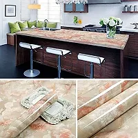 JAAMSO ROYALS Brown Color MarbleWallpaper - Self Adhesive, Waterproof for Home and Wall Decoration Wallpaper (60 cm x 500 cm , PVC Vinyl)-thumb1