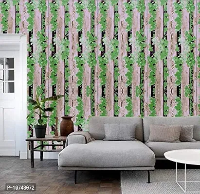 JAAMSO ROYALS Vintage Brown Wood and Green Leaves Self Adhesive, Peel and Stick Wallpaper for Wall d?cor and Home d?cor (18"" x 236"" = 30 sq.ft)-thumb5