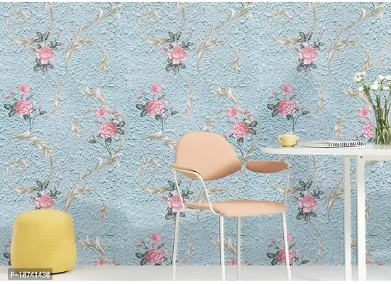 JAAMSO ROYALS Vintage Beautiful Flower Leaf Peel and Stick Self Adhesive Wallpaper,Wall Sticker (200 CM * 45 CM )-thumb0