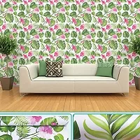 JAAMSO ROYALS Green Leave and Flower Peel and Stick Self Adhesive Wallpaper ,Wall Sticker (200 CM *45 CM)-thumb2