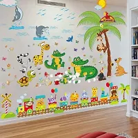 JAAMSO ROYALS Multicolor Zoo Animal Kid Tree Vinyl Self Adhesive Home Decor Wall Sticker (70 cm X 45 cm)-thumb4