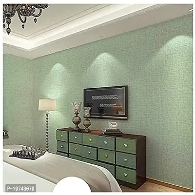 JAAMSO ROYALS Green Criss Cross Color Self Adhesive, Peel and Stick Wallpaper for Wall d?cor and Home d?cor (18"" x 394"" = 50 sq.ft)-thumb2