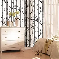 JAAMSO ROYALS White Color with Black Trees Wallpaper Self Adhesive, Peel and Stick Wallpaper for Wall d?cor and Home d?cor (18"" x 236"")-thumb4